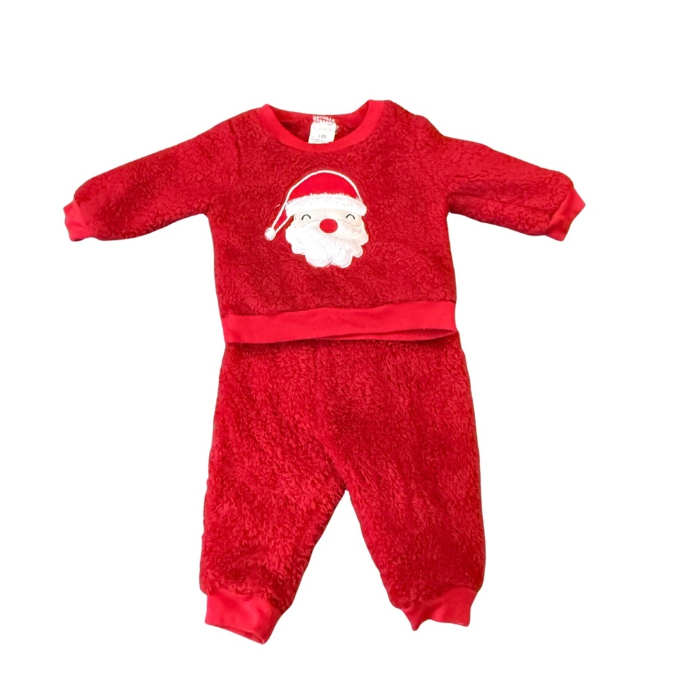 Cozy Red Santa Kids Fleece 2 Piece Set